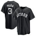 Friene H.Astros #3 Jeremy Pe?a Player Black Home Game Stitched Jerseys