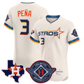Friene H.Astros #3 Jeremy Pe?a Player Cream City Connect Texas Patch Vapor Premier Limited Elite Home Stitched Jerseys