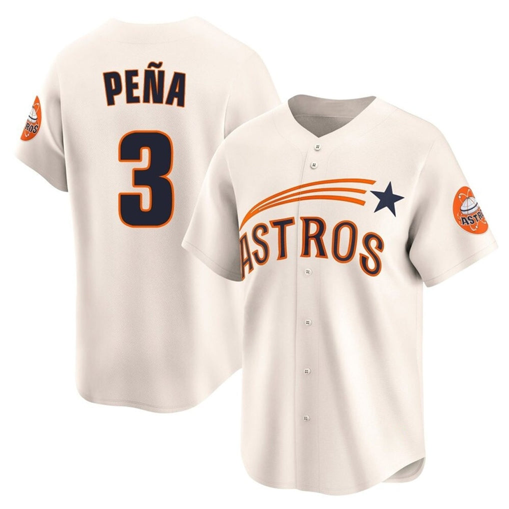 Friene H.Astros #3 Jeremy Pe?a Player Cream Throwback Cooperstown Collection Limited Stitched Jerseys