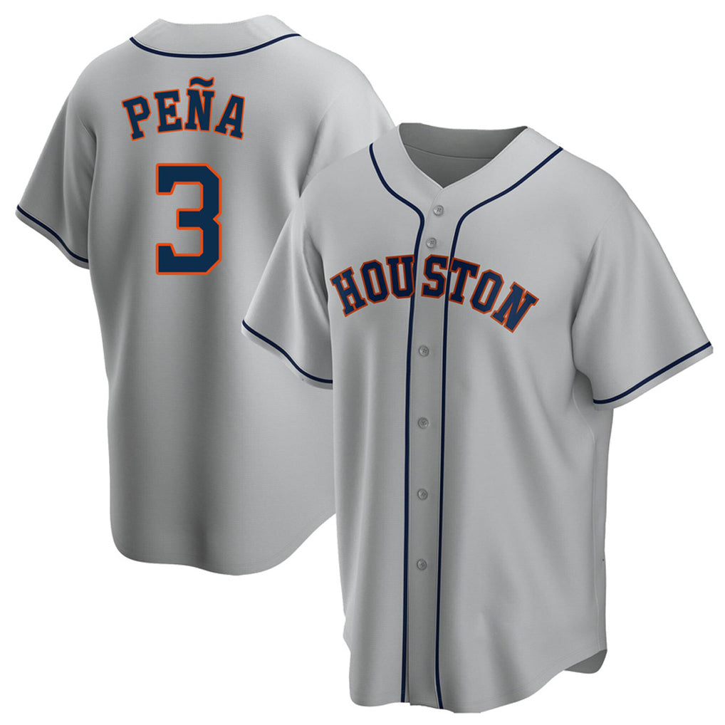 Friene H.Astros #3 Jeremy Pe?a Player Gray Home Game Stitched Jerseys
