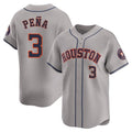Friene H.Astros #3 Jeremy Pe?a Player Gray Home Game Stitched Jerseys