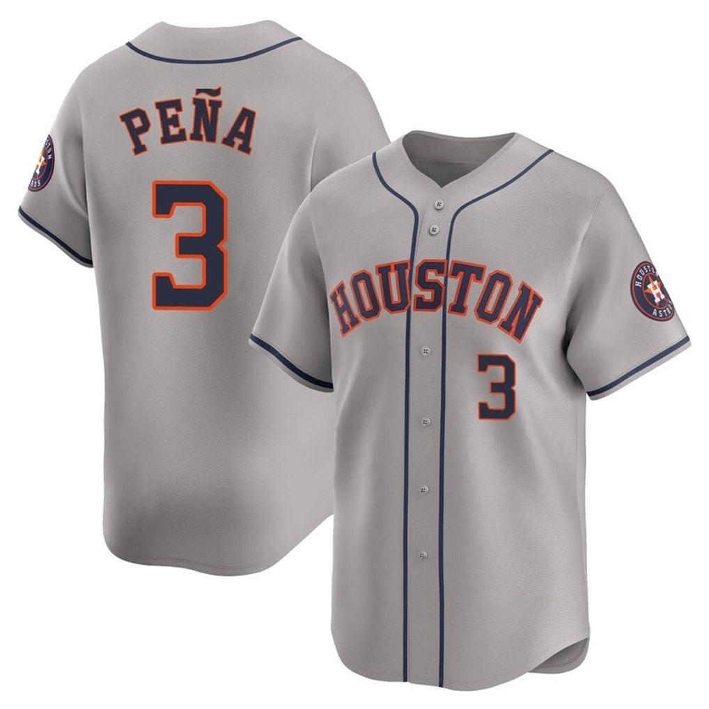 Friene H.Astros #3 Jeremy Pe?a Player Gray Home Game Stitched Jerseys