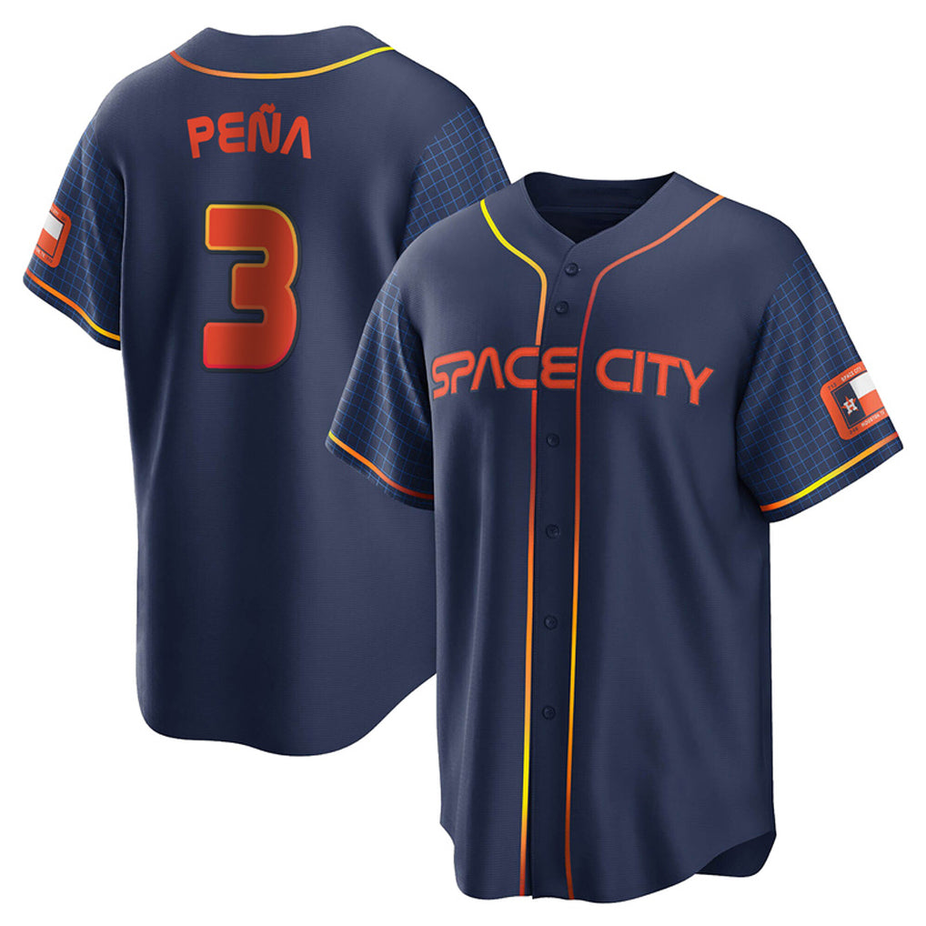Friene H.Astros #3 Jeremy Pe?a Player Navy City Connect Home Game Stitched Jerseys