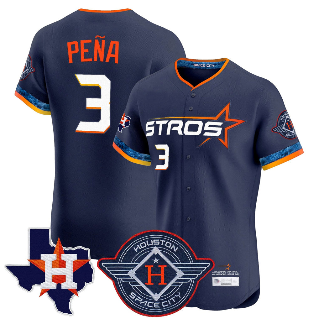 Friene H.Astros #3 Jeremy Pe?a Player Navy City Connect Limited Elite Home Stitched Jerseys