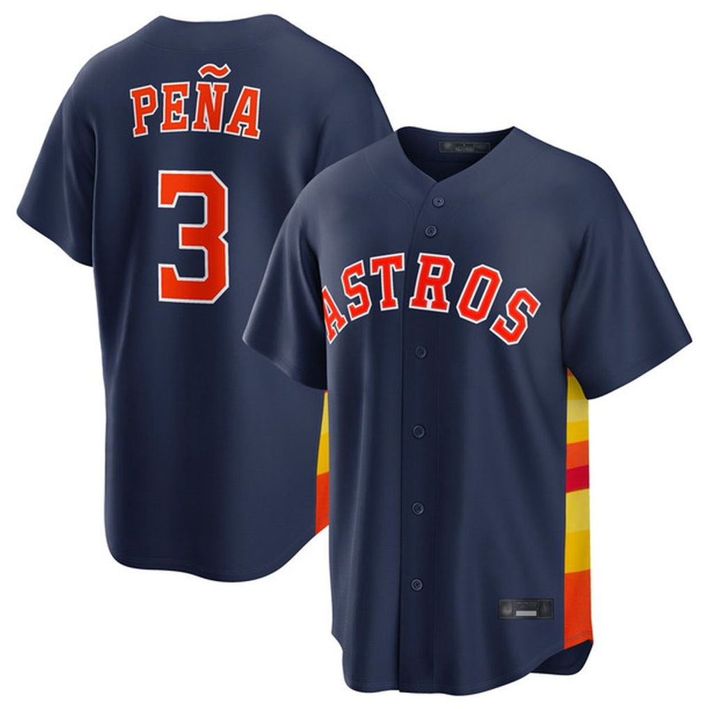 Friene H.Astros #3 Jeremy Pe?a Player Navy Home Game Stitched Jerseys