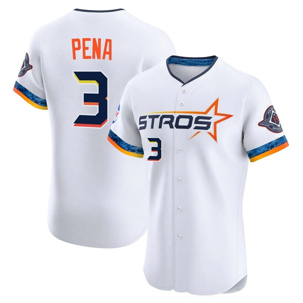 Friene H.Astros #3 Jeremy Pe?a Player White City Connect Limited Elite Home Stitched Jerseys