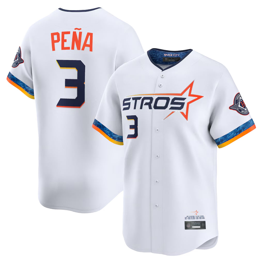 Friene H.Astros #3 Jeremy Pe?a Player White City Connect Limited Home Stitched Jerseys