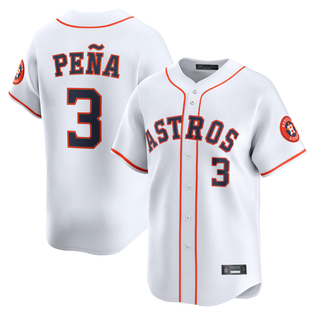Friene H.Astros #3 Jeremy Pe?a Player White Home Limited Stitched Jerseys