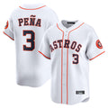 Friene H.Astros #3 Jeremy Pe?a Player White Home Limited Stitched Jerseys