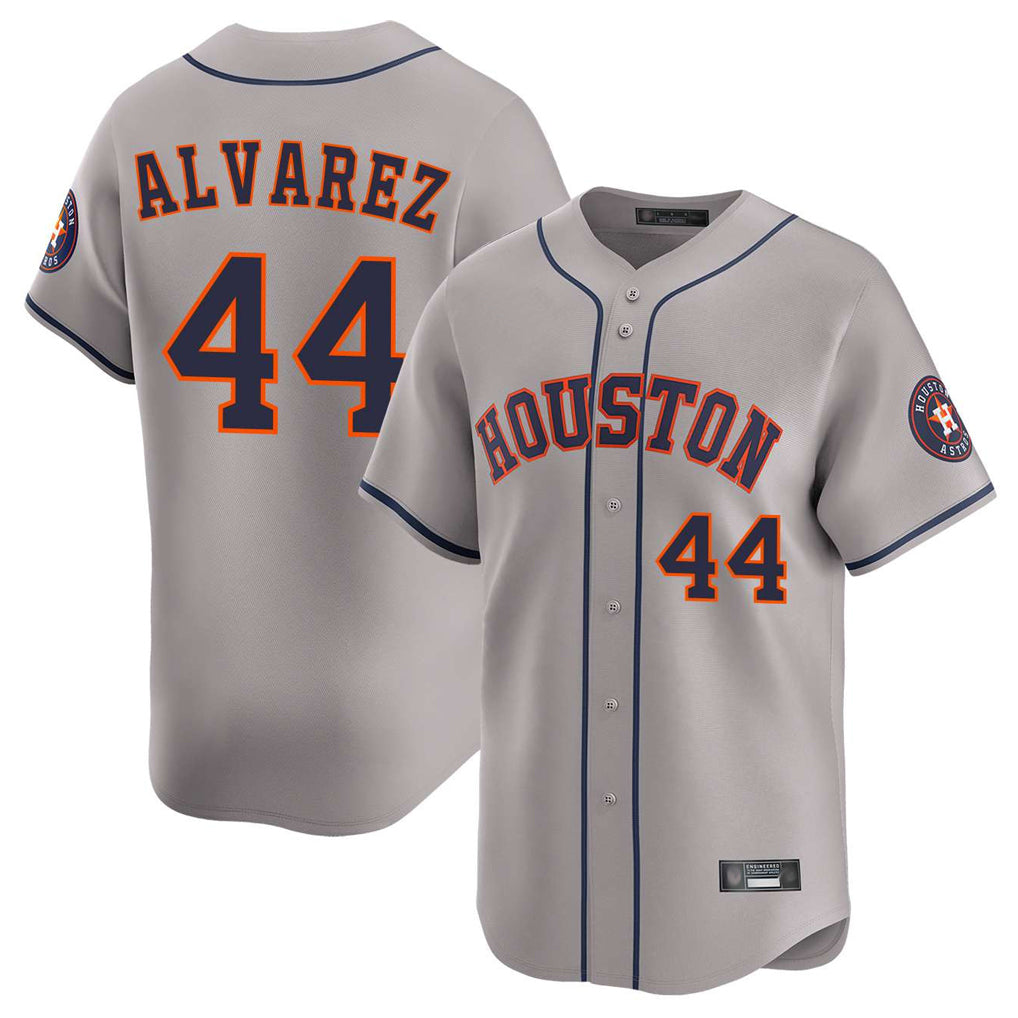 Friene H.Astros #44 Yordan Alvarez Player Gray Home Limited Stitched Jerseys