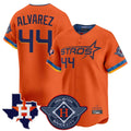 Friene H.Astros #44 Yordan Alvarez Player Orange City Connect Texas Patch Vapor Premier Limited Home Stitched Jerseys