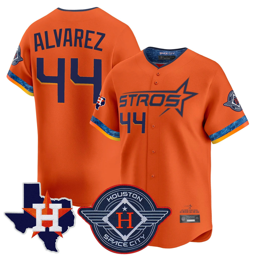 Friene H.Astros #44 Yordan Alvarez Player Orange City Connect Texas Patch Vapor Premier Limited Home Stitched Jerseys