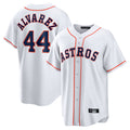 Friene H.Astros #44 Yordan Alvarez Player White Home Game Stitched Jerseys