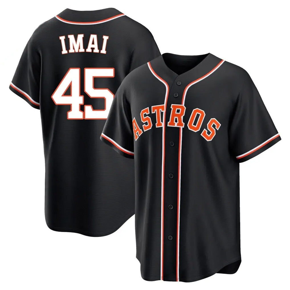 Friene H.Astros #45 Tatsuya Imai Player Black Fashion Out Home Game Stitched Jerseys