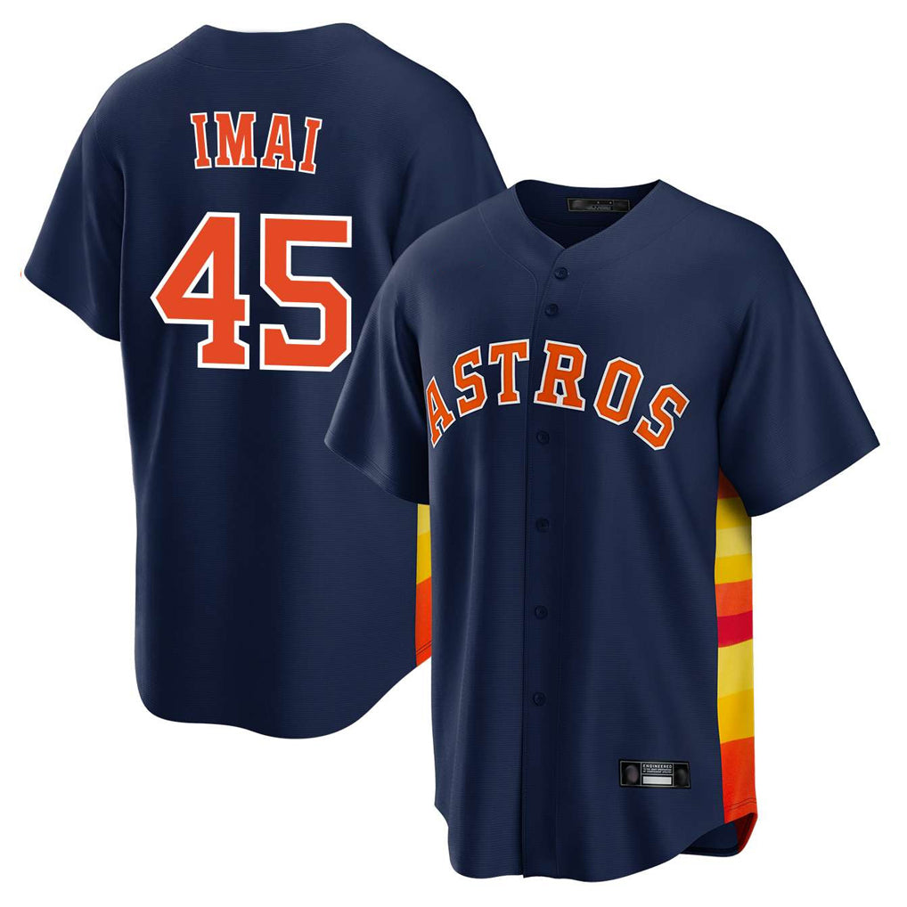 Friene H.Astros #45 Tatsuya Imai Player Navy Home Game Stitched Jerseys