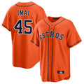 Friene H.Astros #45 Tatsuya Imai Player Orange Home Game Stitched Jerseys