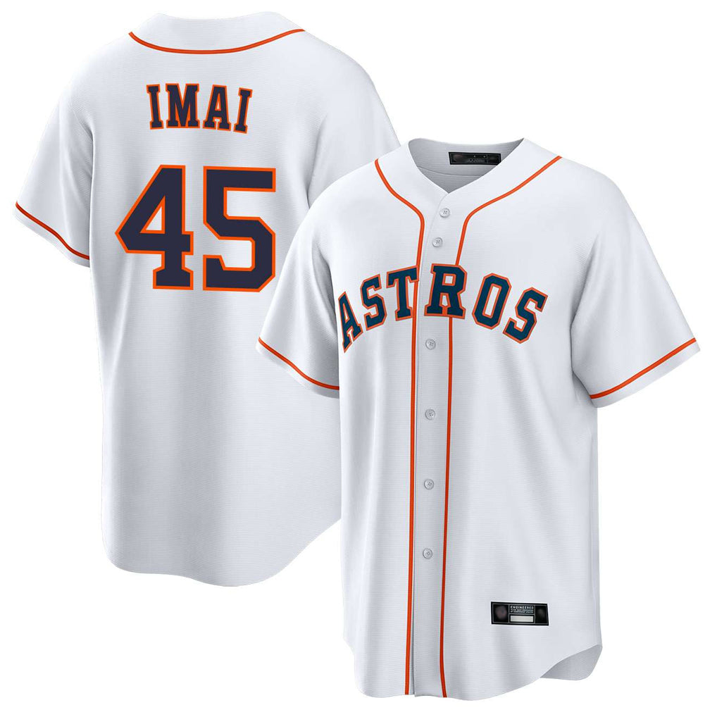 Friene H.Astros #45 Tatsuya Imai Player White Home Game Stitched Jerseys
