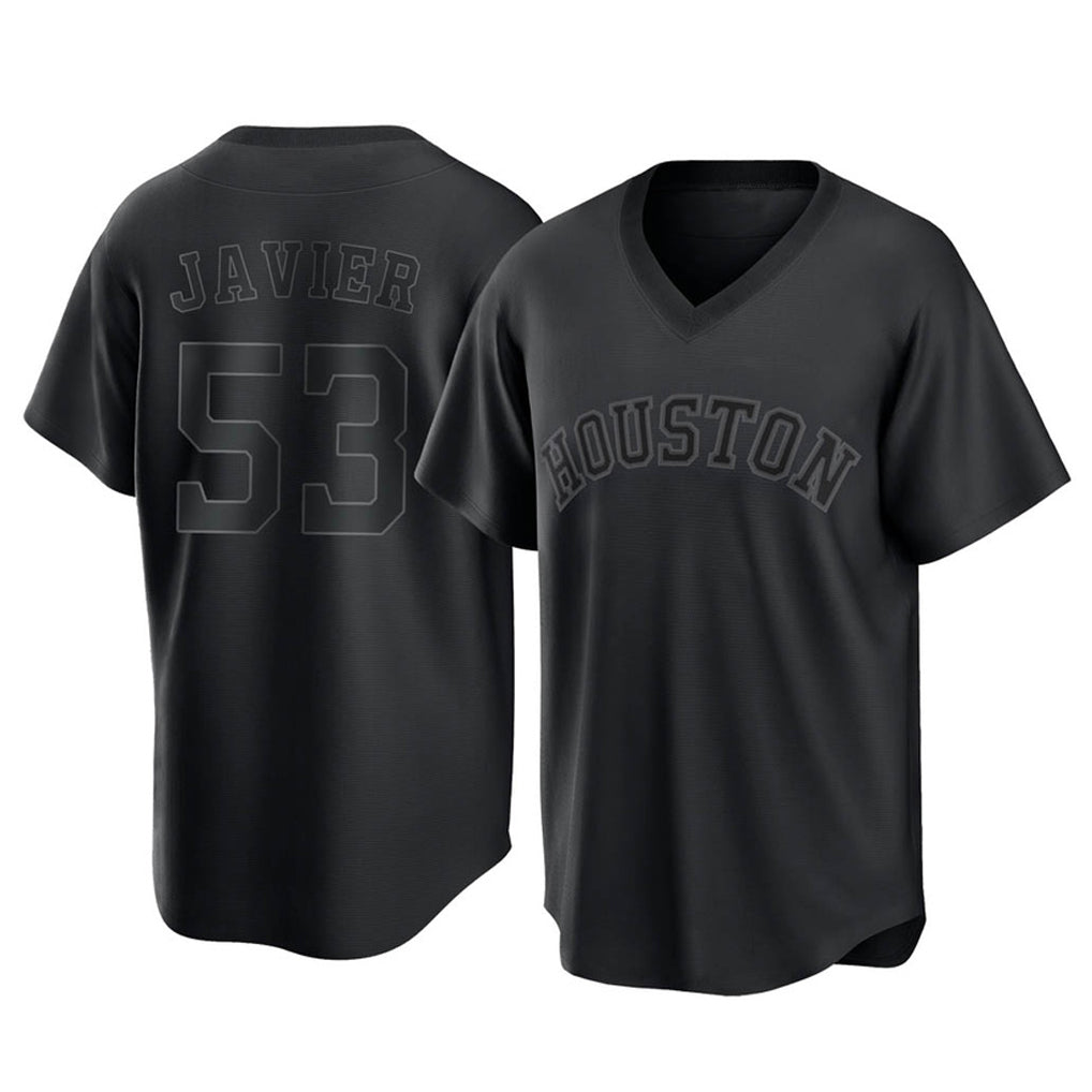 Friene H.Astros #53 Cristian Javier Player Black Fashion T-shirt Home Game Stitched Jerseys