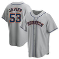 Friene H.Astros #53 Cristian Javier Player Gray Home Game Stitched Jerseys