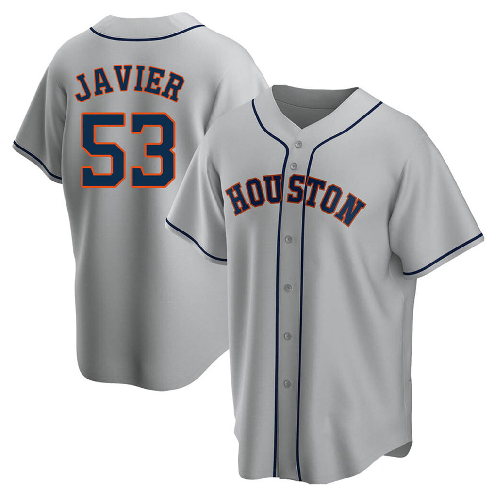 Friene H.Astros #53 Cristian Javier Player Gray Home Game Stitched Jerseys
