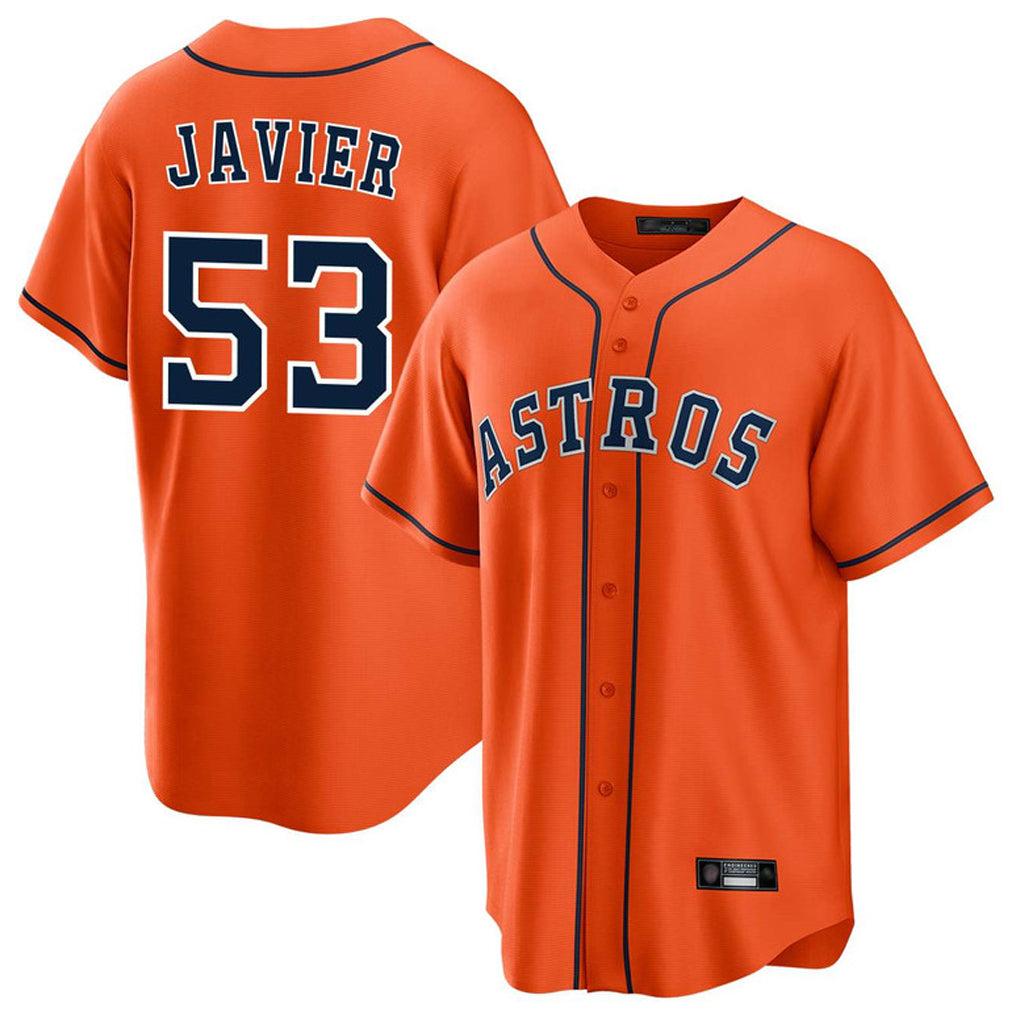 Friene H.Astros #53 Cristian Javier Player Orange Home Game Stitched Jerseys