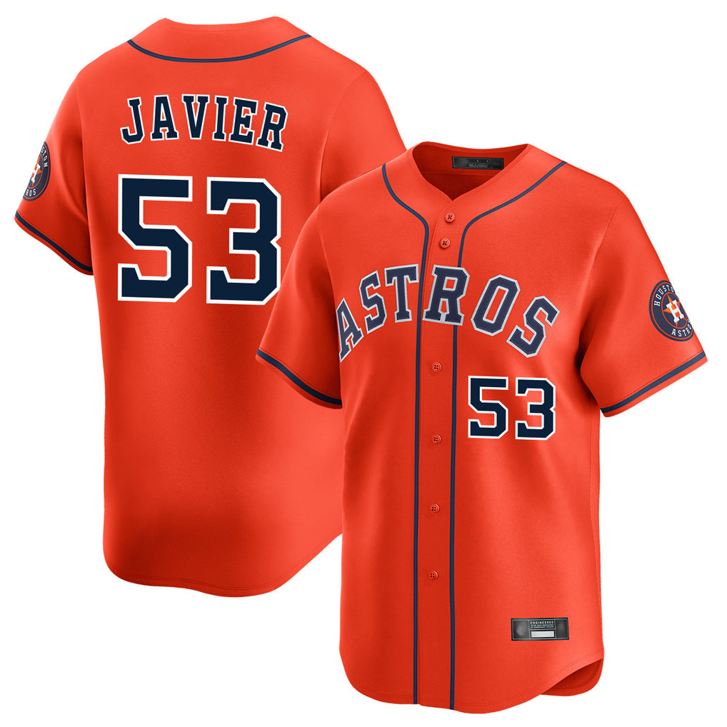 Friene H.Astros #53 Cristian Javier Player Orange Home Limited Stitched Jerseys
