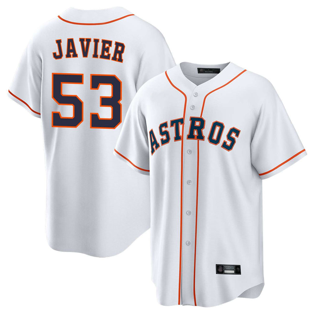 Friene H.Astros #53 Cristian Javier Player White Home Game Stitched Jerseys