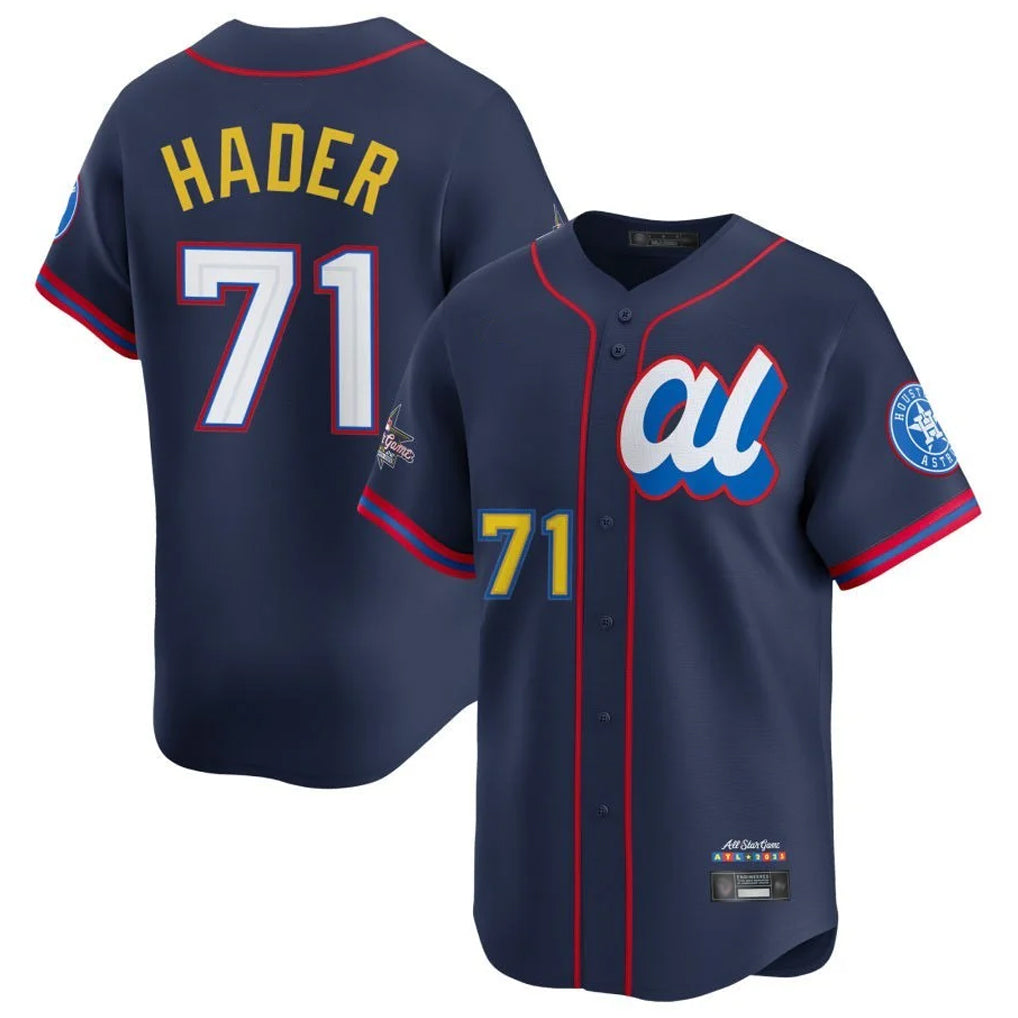 Friene H.Astros #71 Josh Hader Player Navy American League All-Star Game Limited Stitched Jerseys
