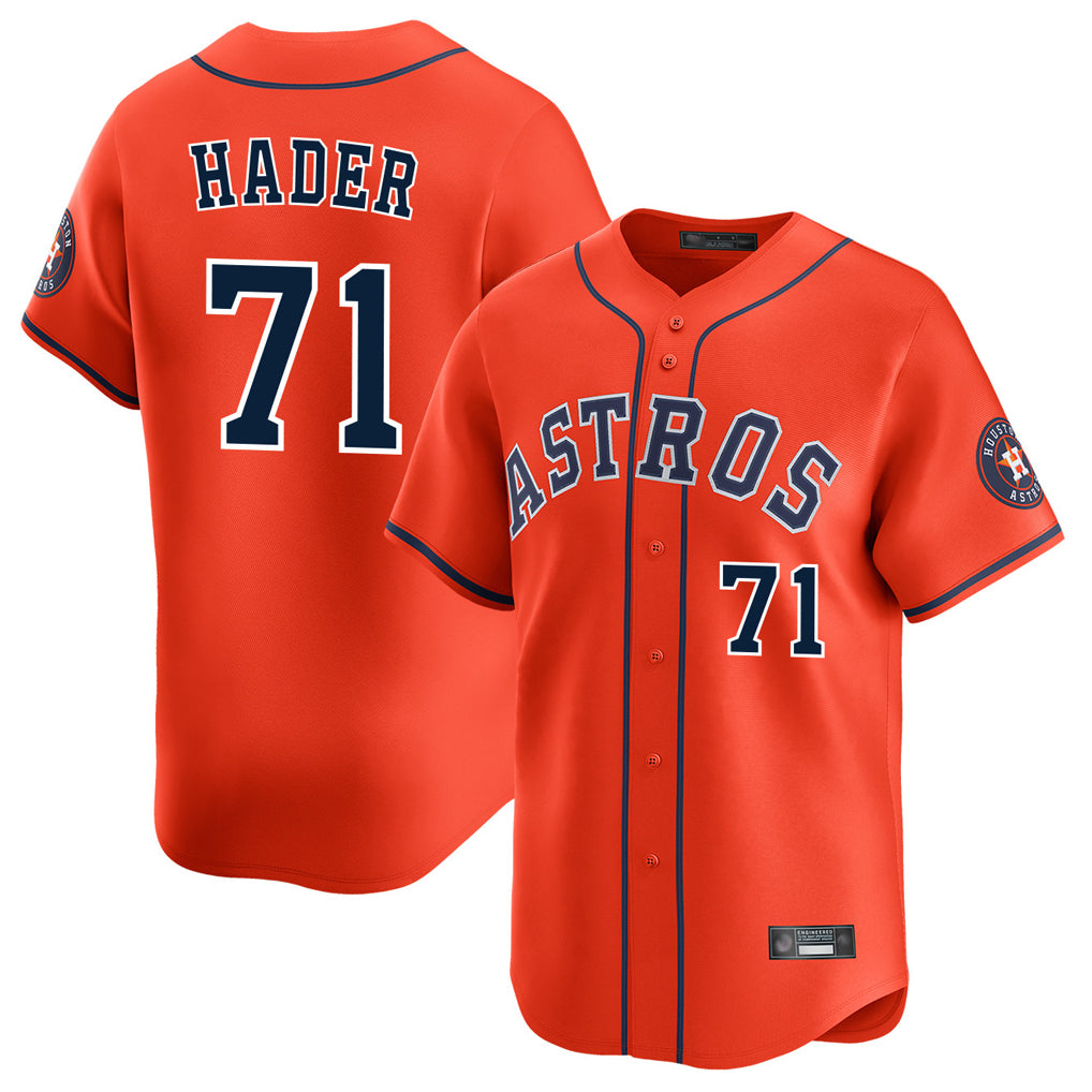 Friene H.Astros #71 Josh Hader Player Orange Home Limited Stitched Jerseys