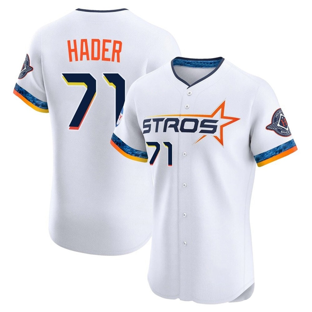 Friene H.Astros #71 Josh Hader Player White City Connect Limited Elite Home Stitched Jerseys