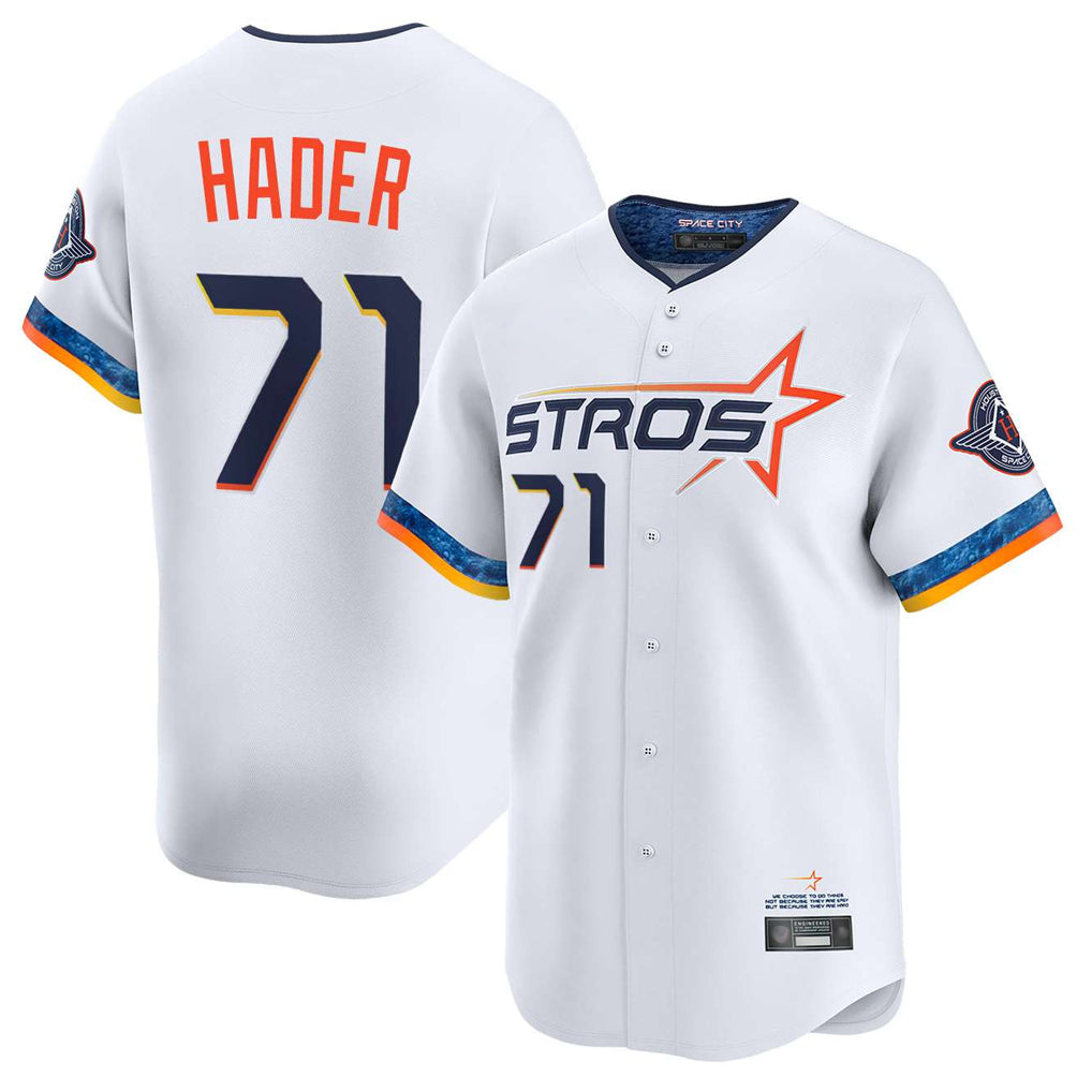 Friene H.Astros #71 Josh Hader Player White City Connect Limited Home Stitched Jerseys