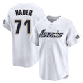 Friene H.Astros #71 Josh Hader Player White Throwback Cooperstown Collection Limited Stitched Jerseys