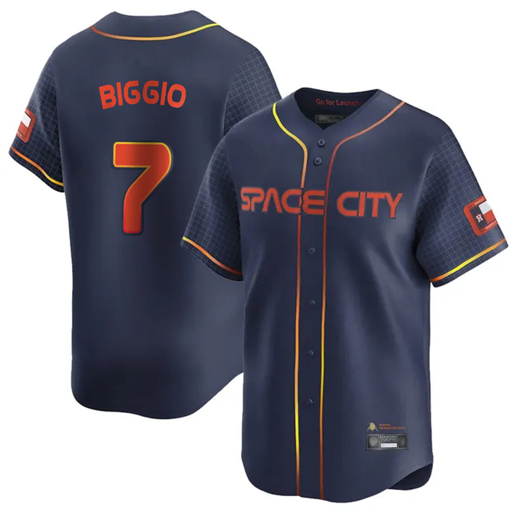 Friene H.Astros #7 Craig Biggio Player Navy City Connect Home Limited Stitched Jerseys