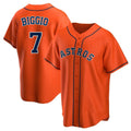 Friene H.Astros #7 Craig Biggio Player Orange Home Game Stitched Jerseys
