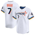 Friene H.Astros #7 Craig Biggio Player White City Connect Limited Home Stitched Jerseys