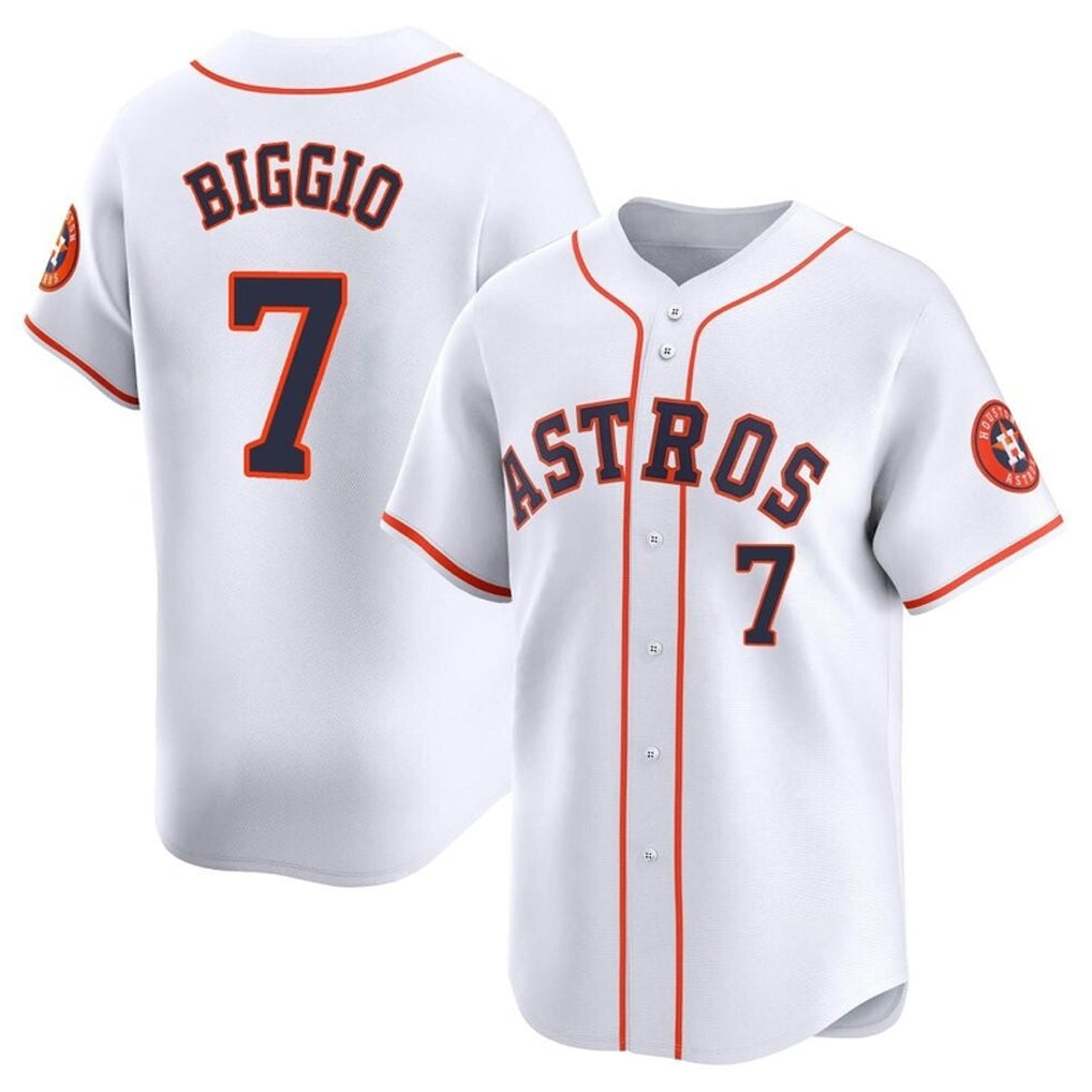 Friene H.Astros #7 Craig Biggio Player White Home Limited Stitched Jerseys