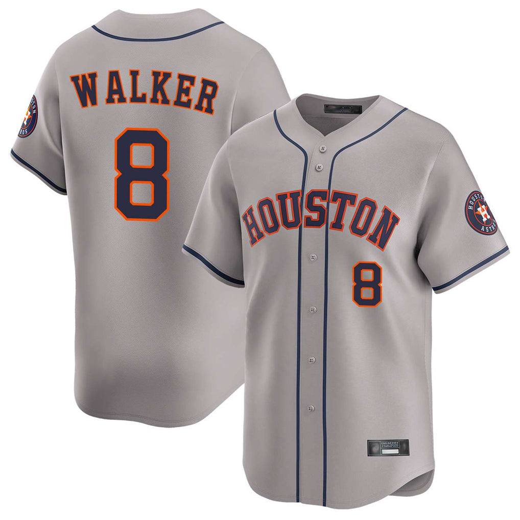 Friene H.Astros #8 Christian Walker Player Gray Home Limited Stitched Jerseys