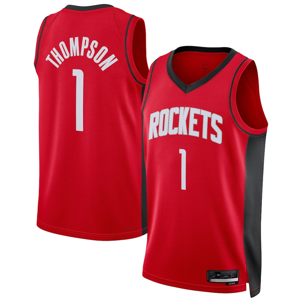 Friene H.Rockets #1 Amen Thompson Red Swingman Player Stitched Jerseys- Icon Edition