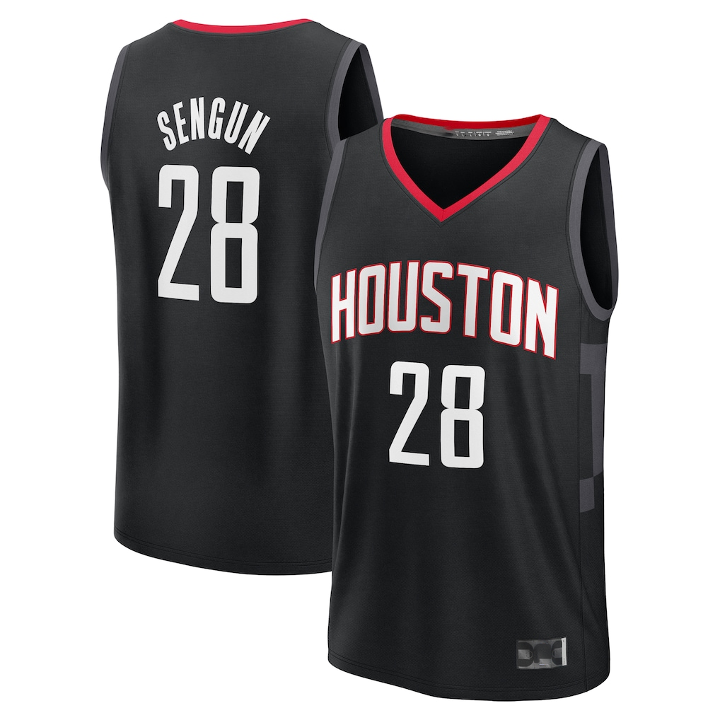 Friene H.Rockets #28 Alperen Sengun Black Fast Break Replica Player Stitched Jerseys- Statement Edition