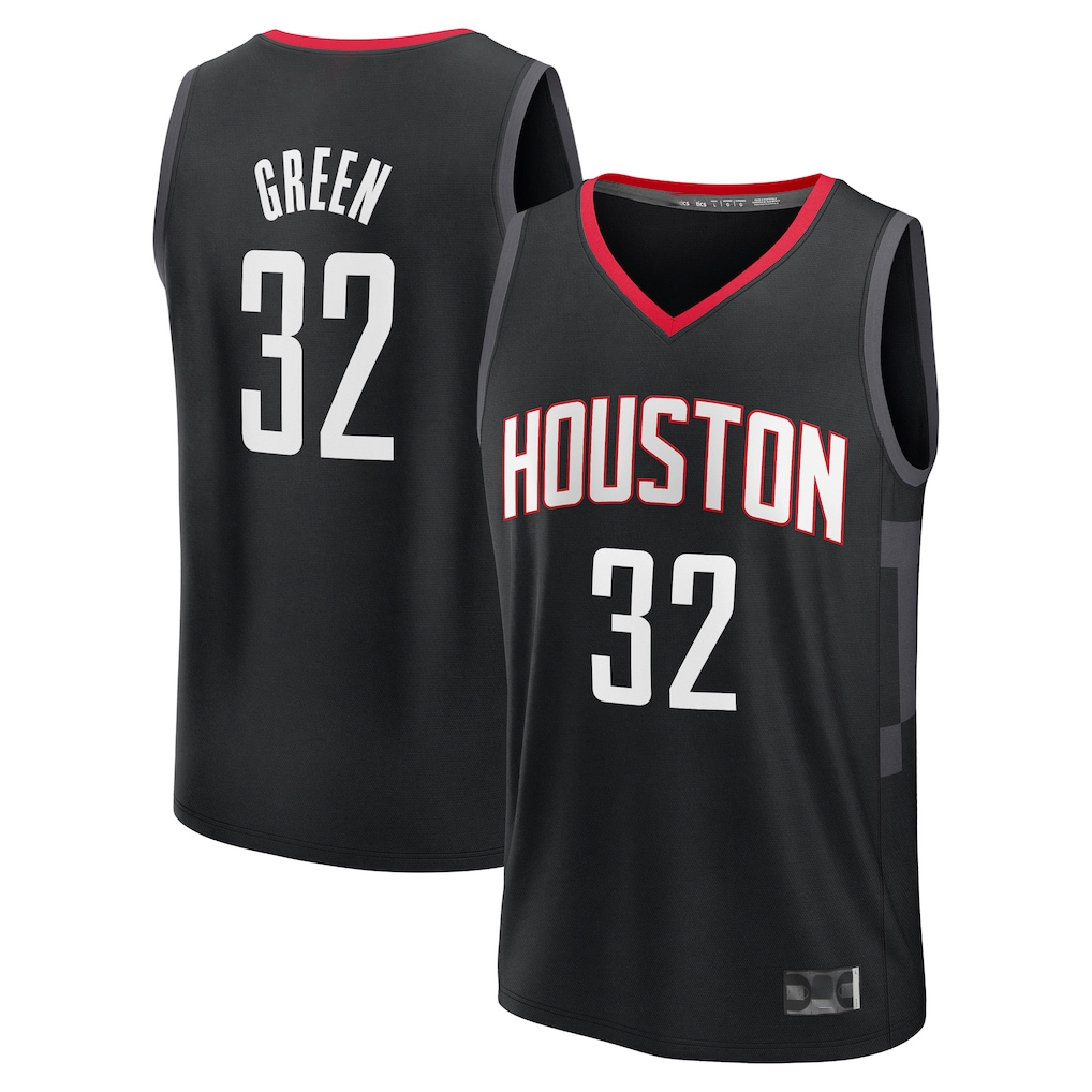 Friene H.Rockets #32 Jeff Green Black Fast Break Replica Player Stitched Jerseys- Statement Edition