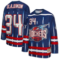 Friene H.Rockets #34 Hakeem Olajuwon Mitchell & Ness Navy Maxxed Out Fashion Hockey Stitched Jerseys