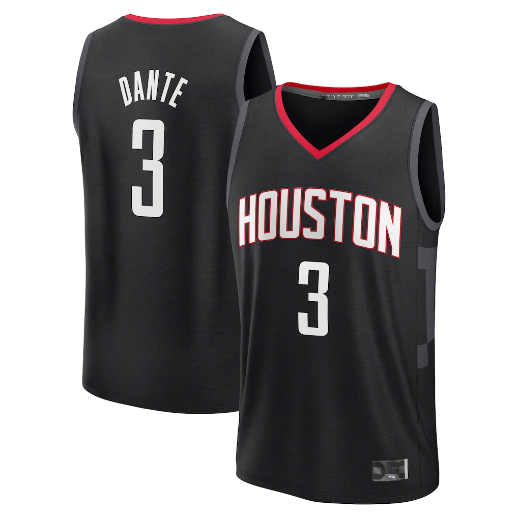 Friene H.Rockets #3 N'Faly Dante Black Fast Break Replica Player Stitched Jerseys- Statement Edition