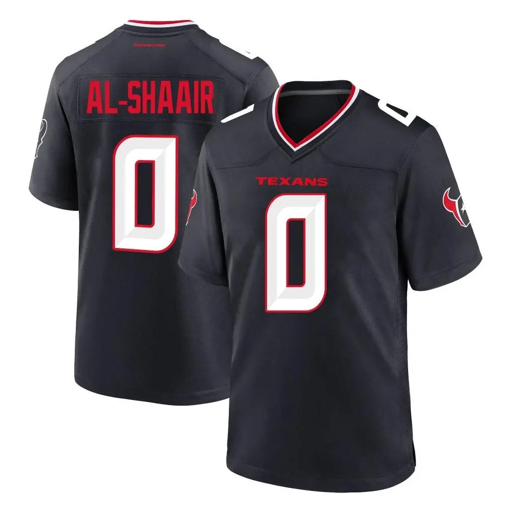 Friene H.Texans #0 Azeez Al-Shaair Player Navy Team Home Game Stitched Jerseys