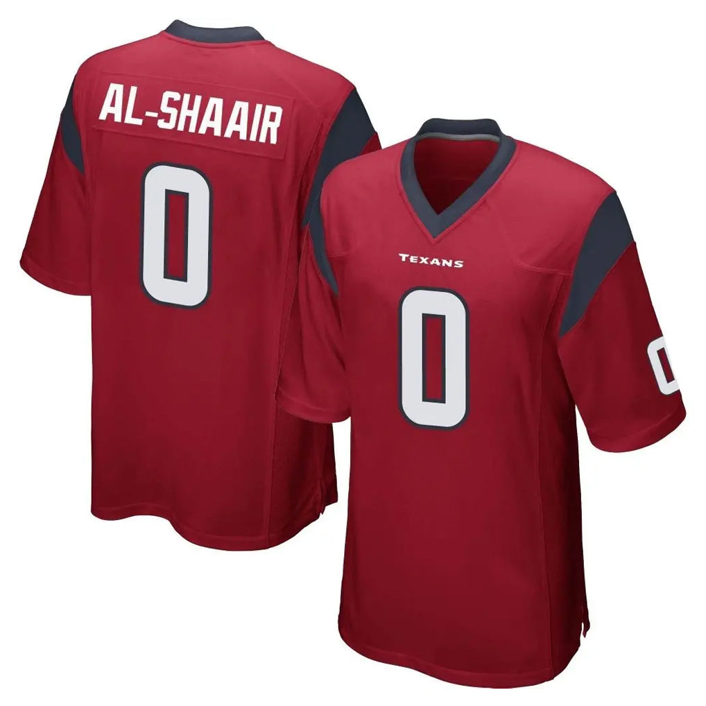 Friene H.Texans #0 Azeez Al-Shaair Player Red Home Game Stitched Jerseys