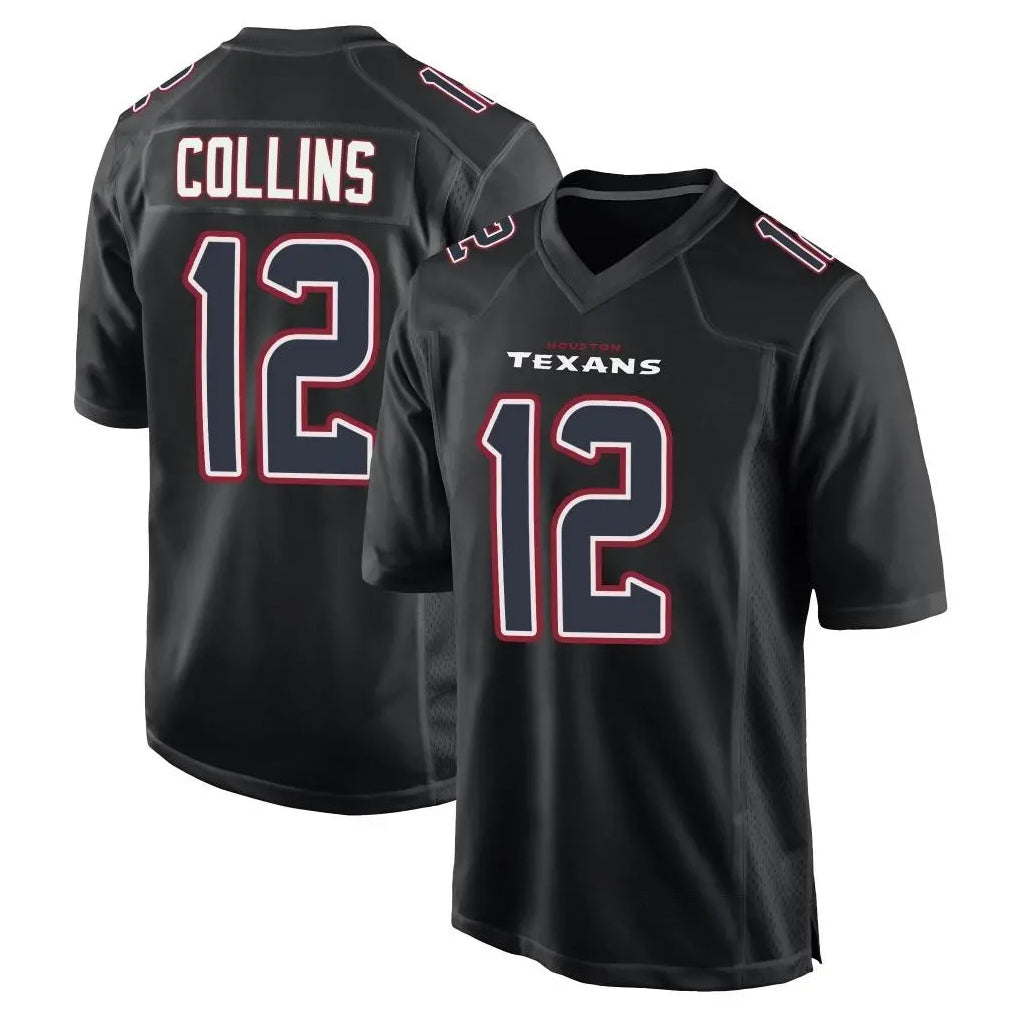 Friene H.Texans #12 Nico Collins Player Black Fashion Home Game Stitched Jerseys
