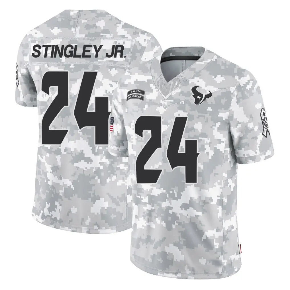 Friene H.Texans #24 Derek Stingley Jr. Player Arctic Camo Salute to Service Limited Stitched Jerseys
