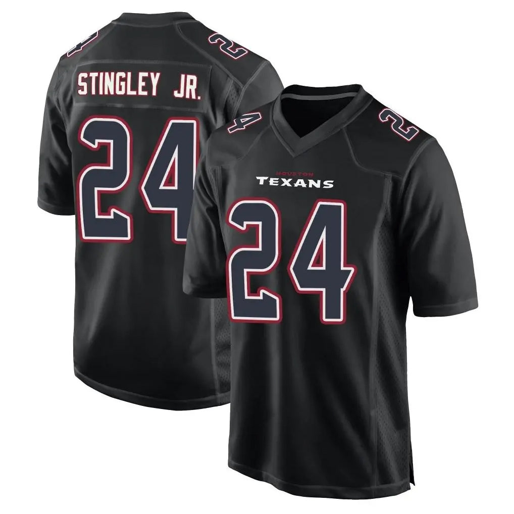 Friene H.Texans #24 Derek Stingley Jr. Player Black Fashion Home Game Stitched Jerseys