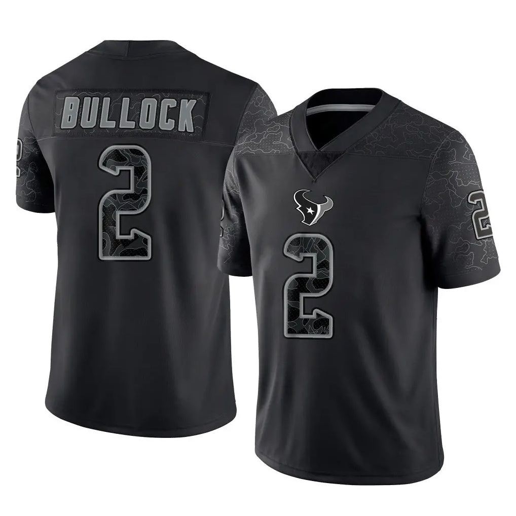 Friene H.Texans #2 Calen Bullock Player Black Reflective Limited Game Stitched Jerseys