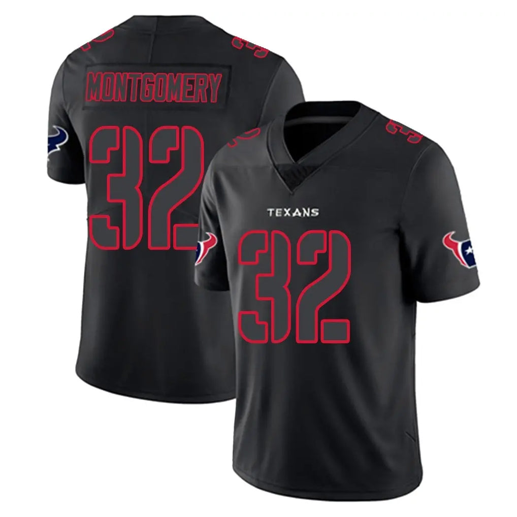 Friene H.Texans #32 David Montgomery Player Black Impact Limited Game Stitched Jerseys