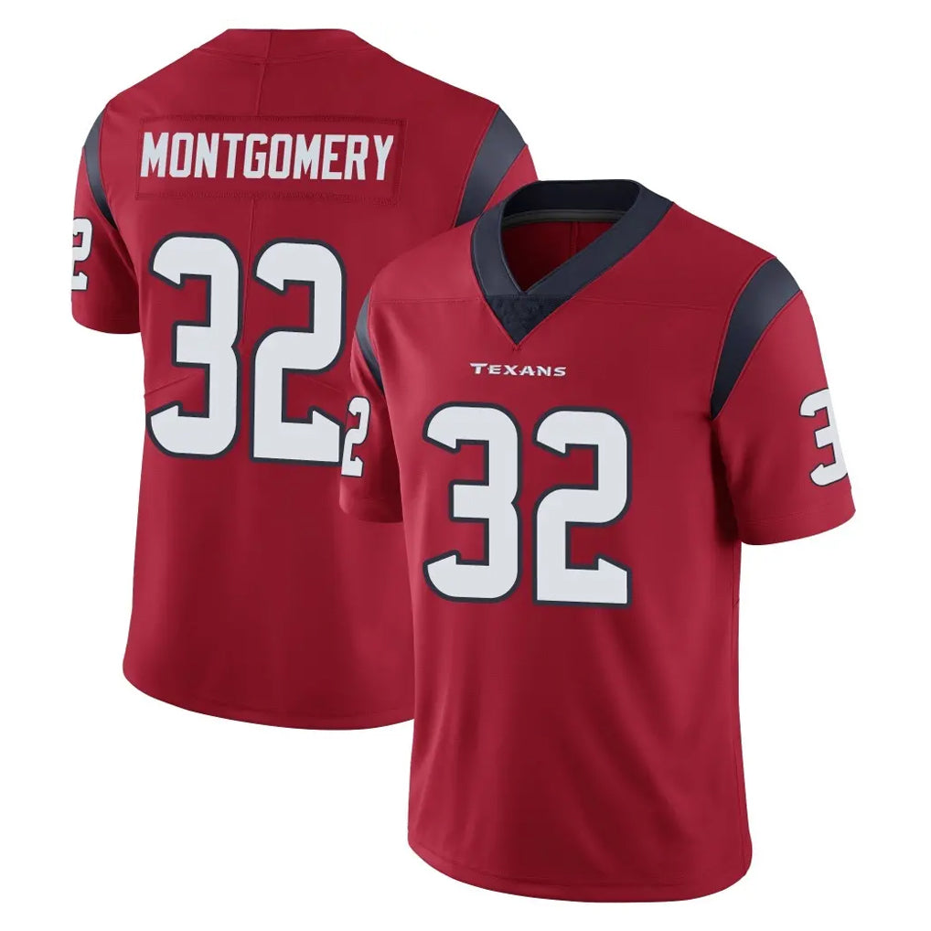 Friene H.Texans #32 David Montgomery Player Red Limited Vapor Untouchable Home Game Stitched Jerseys